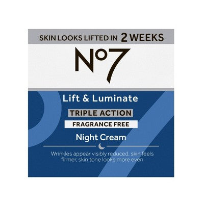 No7 Lift &amp; Luminate Triple Action Night Cream 1.69 fl oz - Imperfect Box