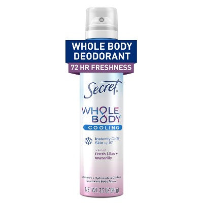 Secret Whole Body Deodorant Spray Lilac &amp; Waterlily Aluminum-Free 3.5oz - New by This is Beauty US