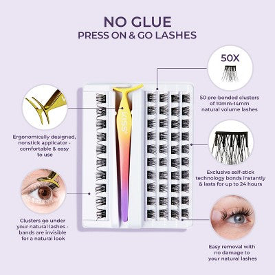 KISS imPRESS Press-On Self Adhesive Eyelashes Natural &amp; Wispy 50ct - Imperfect Box