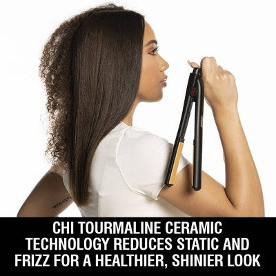 CHI Tourmaline Ceramic Flat Iron Black 1" - Imperfect Box by This is Beauty US