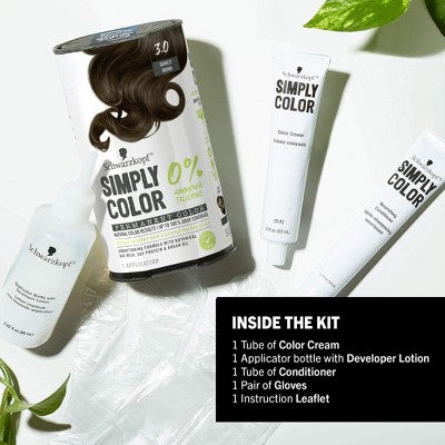Schwarzkopf Simply Color Hair Color 3.0 Darkest Brown 5.7 fl oz - Imperfect Box by This is Beauty US