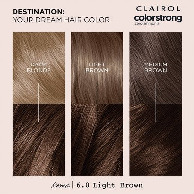 Clairol ColorStrong Permanent Hair Color Dye Kit 6 Light Brown - Imperfect Box by This is Beauty US