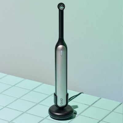 quip Rev Oscillating Rechargeable Electric Toothbrush Black/Silver - Imperfect Box by This is Beauty US