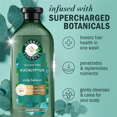 Herbal Essences Eucalyptus Sulfate Free Shampoo, For Dry Scalp 13.5 fl oz - Imperfect Container by This is Beauty US