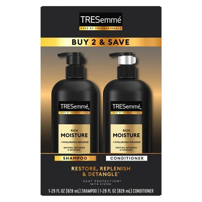 Tresemme Rich Moisture Shampoo and Conditioner Rich Moisture 2 ct for Dry Hair Formulated With Vitamin E and Biotin 28oz - New by This is Beauty US