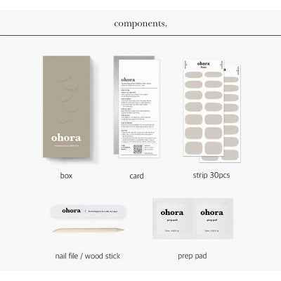 Ohora Gel Nail Basic Line Cream Paper 30ct - New