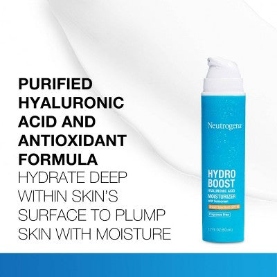 Neutrogena Hydro Boost Hyaluronic Acid Facial Moisturizer to Hydrate &amp; Soothe Dry Skin SPF 50 1.7 fl oz - Missing Box