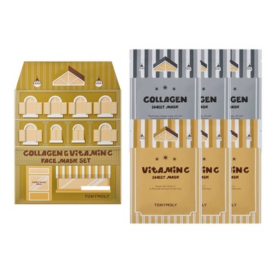 TONYMOLY Vitamin C &amp; Collagen Sheet Mask Gift Set House of Masks 6ct - New