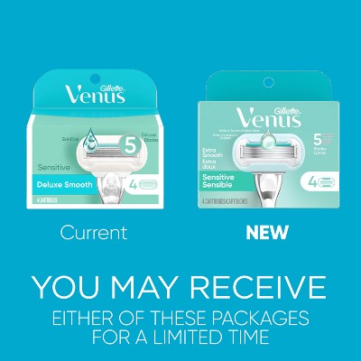 Venus Deluxe Smooth Sensitive Women &amp; Razor Blade Refills 4ct - Imperfect Box by This is Beauty US
