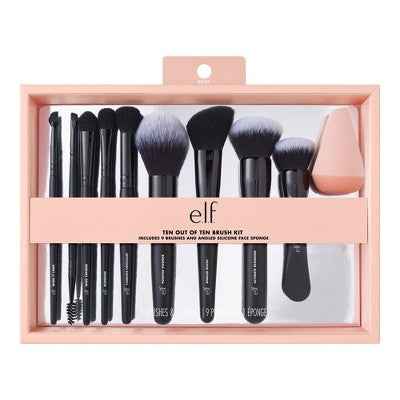 e.l.f. Ten Out of Ten Makeup Brush Set 10ct - New