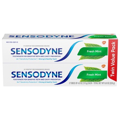 Sensodyne Fresh Mint Sensitivity Protection 2pk Toothpaste - Imperfect Box by This is Beauty US