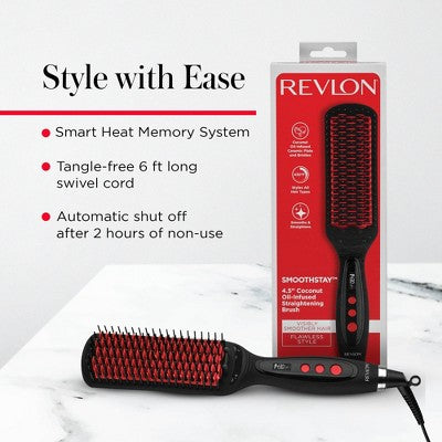 Revlon Smoothstay XL Heated Straightening Brush - Imperfect Box by This is Beauty US