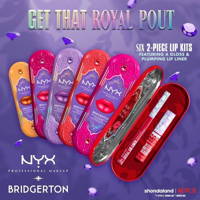 NYX Professional Makeup Bridgerton Royal Treasures Lip Kit 06 Caramel Courtship &amp; Toffee Temptation 2pc - Imperfect Box