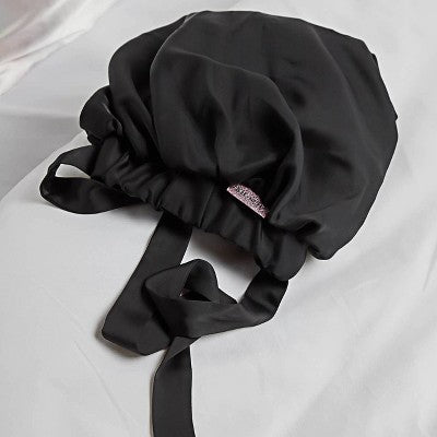 Kitsch Satin Sleep Hair Bonnet Black - Imperfect Box by This is Beauty US