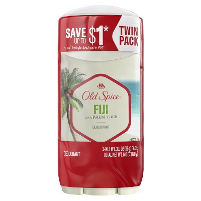 Old Spice Mens Solid Deodorant Fiji with Palm Tree Scent 3oz/2pk - Imperfect Container by This is Beauty US