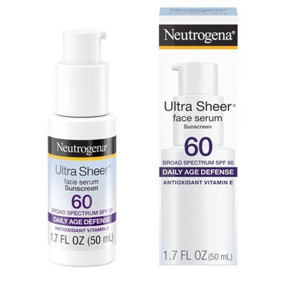 Neutrogena Ultra Sheer Moisturizing Sunscreen Serum SPF 60 1.7 fl oz - Imperfect Box by This is Beauty US