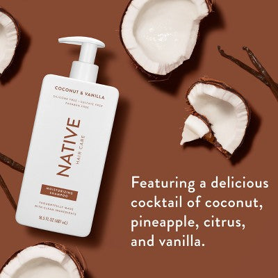 Native Coconut &amp; Vanilla Moisturizing Shampoo 16.5 fl oz - Imperfect Container