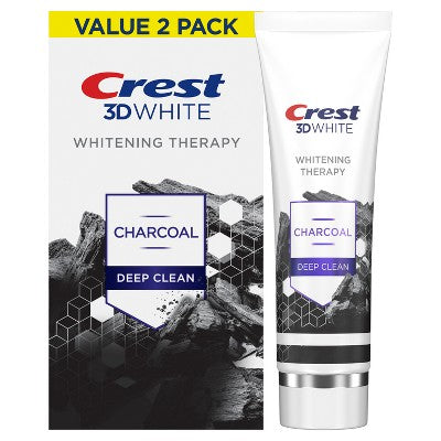 Crest 3D Whitening Therapy Charcoal Toothpaste 4.6oz/2pk - Imperfect Box by This is Beauty US