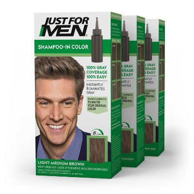 Just For Men Shampoo In Color Gray Hair Coloring for Men 3pk - Imperfect Box by This is Beauty US
