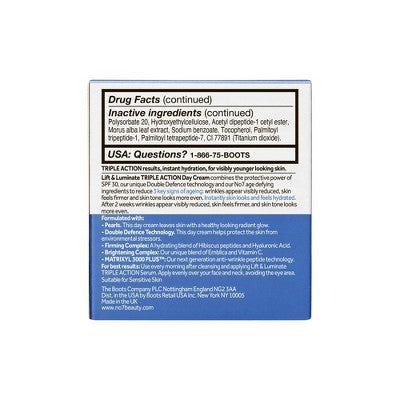 No7 Lift &amp; Luminate Triple Action Day Cream with SPF 30 1.69 fl oz - Imperfect Box