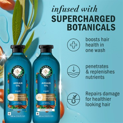 Herbal Essences Pure Plants Blend Argan Oil Repairing Color-Safe Shampoo/Conditioner Dual Pack 13.5 fl oz/2ct - Imperfect Box by This is Beauty US