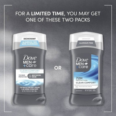 Dove Men+Care Solid Deodorant Stick Clean Comfort 3oz/2ct - New by This is Beauty US