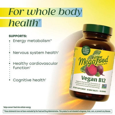 MegaFood Vegan Vitamin B12, Vitamin B Supplement 30ct - New by This is Beauty US