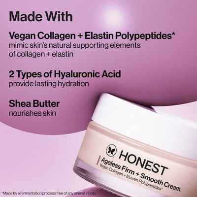 Honest Beauty Ageless Firm and Smooth Cream with Vegan Collagen and Hyaluronic Acid 1.7 fl oz - Imperfect Box