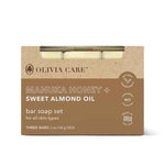 Olivia Care Bar Soap Set - Manuka Honey + Sweet Almond Oil 15oz/3ct - New