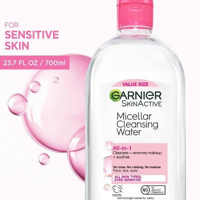 Garnier Micellar Water Hydrating Facial Cleanser &amp; Makeup Remover Basic Cleansing 23.7 fl oz - New