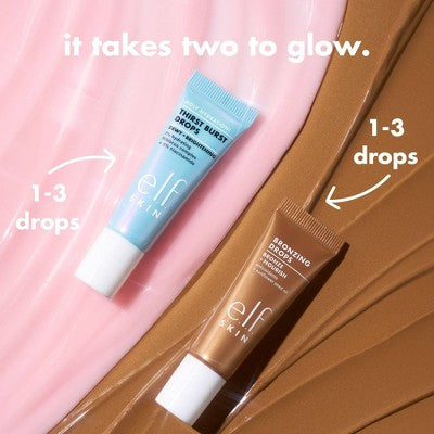 e.l.f. SKIN The Hottest Drops Duo Bronzing Drops &amp; Holy Hydration 2ct/0.33oz - Imperfect Box