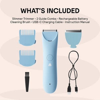 Meridian Slimmer Trimmer, Precision Pubic; Body Hair Trimmer for Women and Men Sky Blue - Imperfect Box by This is Beauty US