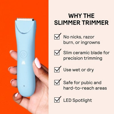 Meridian Slimmer Trimmer, Precision Pubic; Body Hair Trimmer for Women and Men Sky Blue - Imperfect Box by This is Beauty US
