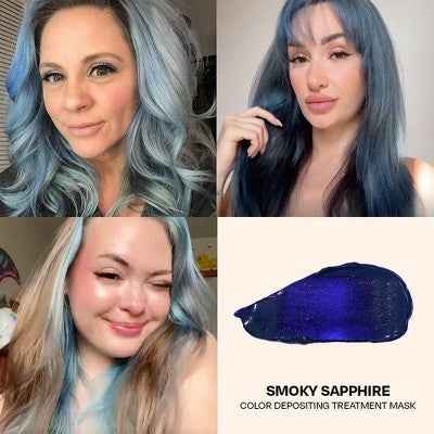 Overtone Smoky Sapphire Hair Mask- Semi-Permanent Hair Dye &amp; Color Conditioner Misty Turquoise for Brown &amp; Blonde Hair - New