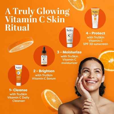 TruSkin Vitamin C Brightening Moisturizer For Face with Vitamin C, Vitamin B5, Vitamin E, Jojoba Oil &amp; Aloe Vera 2 fl oz - New