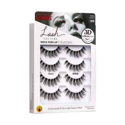 KISS Products Lash Couture 3D Volume False Eyelashes Robe 4ct - New