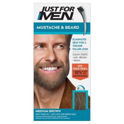 Just For Men Mustache &amp; Beard Medium Brown M-35 - Imperfect Box