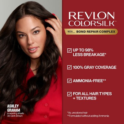 Revlon ColorSilk Permanent Hair Color with Bond Repair Complex 41 Medium Brown 4.4 fl oz - Imperfect Box by This is Beauty US