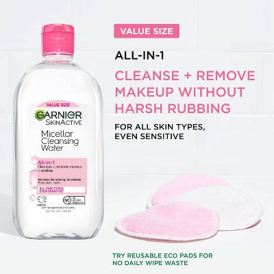 Garnier Micellar Water Hydrating Facial Cleanser &amp; Makeup Remover Basic Cleansing 23.7 fl oz - New