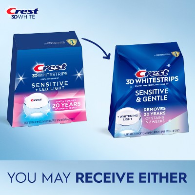 Crest 3DWhitestrips Sensitive + LED Light At-Home Teeth Whitening Kit 14 Treatments - Imperfect Box by This is Beauty US