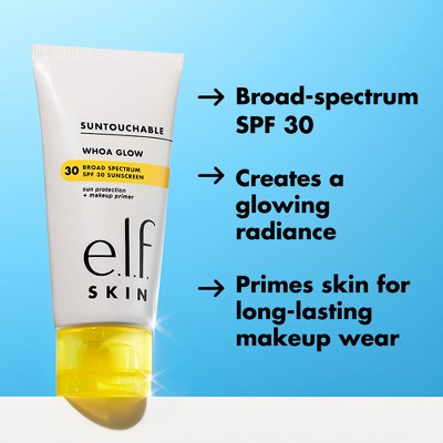 e.l.f. SKIN Suntouchable Whoa Glow Sunscreen &amp; Primer Sunburst SPF 30 1.69 fl oz - Imperfect Box by This is Beauty US