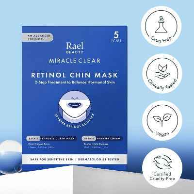 Rael Beauty Miracle Clear Retinol Chin Masks 5ct - New