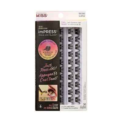 KISS Products imPRESS Press-On Self Adhesive Eyelashes Refill Curly 30ct - Imperfect Box