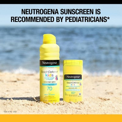 Neutrogena Beach Defense Water Resistant Kids&amp; Sunscreen Stick SPF50 1.5oz - Imperfect Container