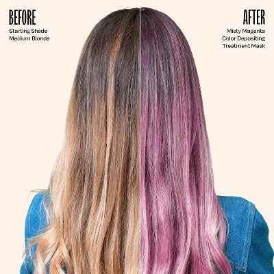 Overtone Misty Magenta Hair Mask Semi-Permanent Hair Dye &amp; Color Conditioner Cotton Candy Pink for Brown; Blonde Hair - New