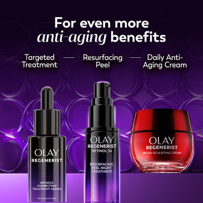 Olay Regenerist Anti-Aging Night Serum, Hydrating &amp; Wrinkle Correcting Treatment 1 fl oz - New