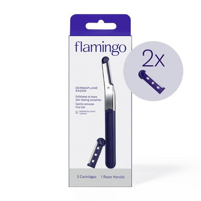 Flamingo Dermaplane Razor 1 Razor Handle 2 Refill Cartridges - Imperfect Box by This is Beauty US