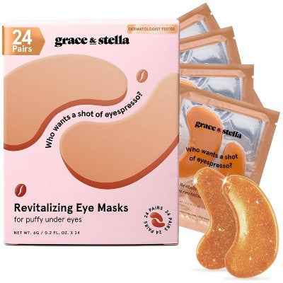 Grace &amp; Stella Revitalizing Under Eye Masks Bronze 24ct - New