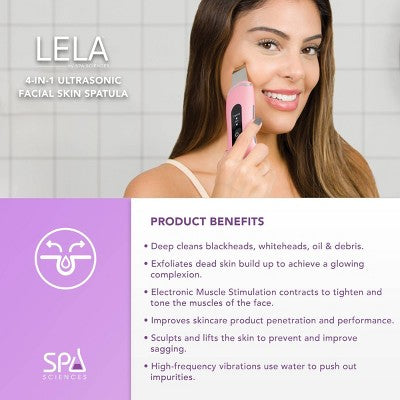 Spa Sciences LELA Ultrasonic Skin Scrubber Spatula Pink - Imperfect Box by This is Beauty US