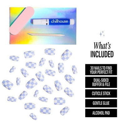 Chillhouse Chill Tips Fake Nails Design Studio Checked Out 24ct - Imperfect Box by This is Beauty US